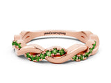 Rose gold Round Peridot Twist Eternity Band with Pavé Setting_6
