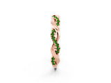 Rose gold Round Peridot Twist Eternity Band with Pavé Setting_8