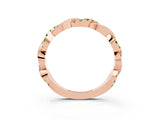 Rose gold Round Peridot Twist Eternity Band with Pavé Setting_9