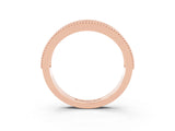 Rose gold Round Peridot Twist Milgrain Band with Bezel Setting_15