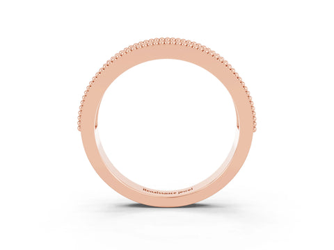 Rose gold Round Peridot Twist Milgrain Band with Bezel Setting_15
