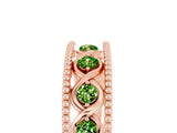 Rose gold Round Peridot Twist Milgrain Band with Bezel Setting_17