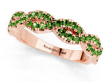 Rose gold Round Peridot Twisted Eternity Band with Pavé and Shared Prong Setting_19