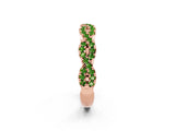 Rose gold Round Peridot Twisted Eternity Band with Pavé and Shared Prong Setting_20