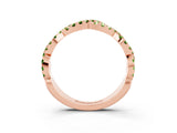 Rose gold Round Peridot Twisted Eternity Band with Pavé and Shared Prong Setting_21