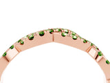 Rose gold Round Peridot Twisted Eternity Band with Pavé and Shared Prong Setting_22