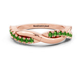 Rose gold Round Peridot Twisted Infinity Band with Prong Setting_6