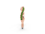 Rose gold Round Peridot Twisted Infinity Band with Prong Setting_8
