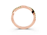 Rose gold Round Peridot Twisted Infinity Band with Prong Setting_9