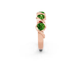 Rose gold Round Peridot Wave Band with Channel Setting and Shared Prongs_8