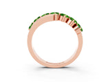 Rose gold Round Peridot Wave Band with Channel and Shared Prong Setting_21