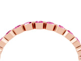 Rose gold Round Pink Sapphire Bezel Set Eternity Band_10