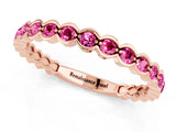 Rose gold Round Pink Sapphire Bezel Set Eternity Band_7