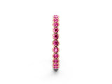 Rose gold Round Pink Sapphire Bezel Set Eternity Band_8