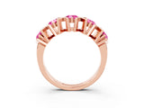 Rose gold Round Pink Sapphire Channel Set Band with X-Prong Detail_9