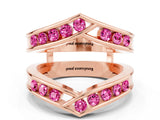 Rose gold Round Pink Sapphire Channel-Set Chevron Band_18