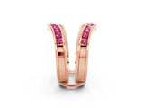 Rose gold Round Pink Sapphire Channel-Set Chevron Band_20