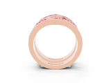 Rose gold Round Pink Sapphire Channel-Set Chevron Band_21