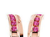 Rose gold Round Pink Sapphire Channel-Set Chevron Band_23
