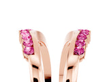 Rose gold Round Pink Sapphire Chevron Contour Band with Prong Setting_23