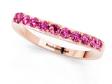 Rose gold Round Pink Sapphire Curved Wedding Band with Channel Setting_19