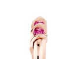 Rose gold Round Pink Sapphire Eternity Band with Twist Prong Setting_11
