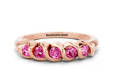 Rose gold Round Pink Sapphire Eternity Band with Twist Prong Setting_6