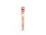 Rose gold Round Pink Sapphire Eternity Band with Twist Prong Setting_8