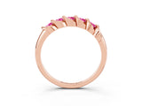 Rose gold Round Pink Sapphire Eternity Band with Twist Prong Setting_9