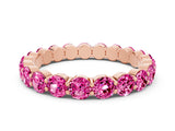 Rose gold Round Pink Sapphire Eternity Band with U-Prong Setting_42