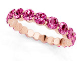 Rose gold Round Pink Sapphire Eternity Band with U-Prong Setting_43