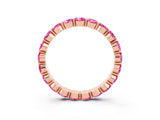 Rose gold Round Pink Sapphire Eternity Band with U-Prong Setting_45