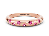 Rose gold Round Pink Sapphire Flush-Set Comfort Fit Band_18