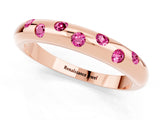 Rose gold Round Pink Sapphire Flush-Set Comfort Fit Band_19