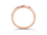 Rose gold Round Pink Sapphire Flush-Set Comfort Fit Band_21
