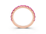 Rose gold Round Pink Sapphire Half Eternity Band with Classic Prong Setting_21