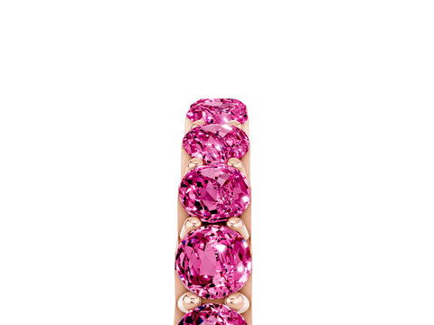 Rose gold Round Pink Sapphire Half Eternity Band with Classic Prong Setting_23