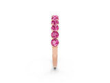 Rose gold Round Pink Sapphire Half Eternity Band with Prong Setting_20