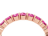 Rose gold Round Pink Sapphire Half Eternity Band with Prong Setting_22