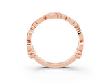 Rose gold Round Pink Sapphire Leaf Eternity Band with Bezel Setting_39