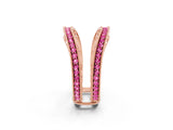 Rose gold Round Pink Sapphire Milgrain Eternity Band with Channel Setting_20