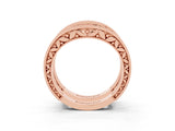 Rose gold Round Pink Sapphire Milgrain Eternity Band with Channel Setting_21