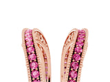 Rose gold Round Pink Sapphire Milgrain Eternity Band with Channel Setting_23