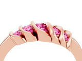 Rose gold Round Pink Sapphire Multi-Row Crossover Band_10