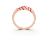 Rose gold Round Pink Sapphire Multi-Row Crossover Band_9