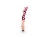 Rose gold Round Pink Sapphire Pavé Curved Band with Shared Prong Setting_20