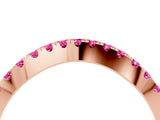 Rose gold Round Pink Sapphire Pavé Curved Band with Shared Prong Setting_22