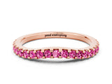 Rose gold Round Pink Sapphire Pavé Curved Wedding Band_18