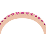 Rose gold Round Pink Sapphire Pavé Curved Wedding Band_22