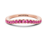 Rose gold Round Pink Sapphire Pavé Half Eternity Band with Shared Prong Setting_18
